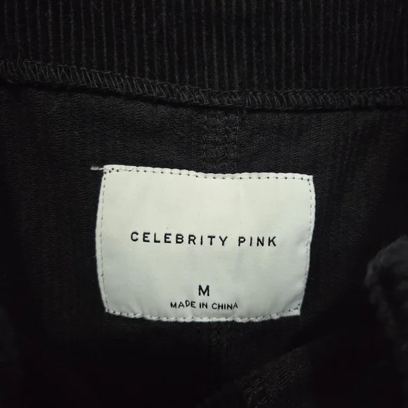 Celebrity Pink Black Corduroy Overall Jumper Mini Dress Size Medium - Picture 8 of 11